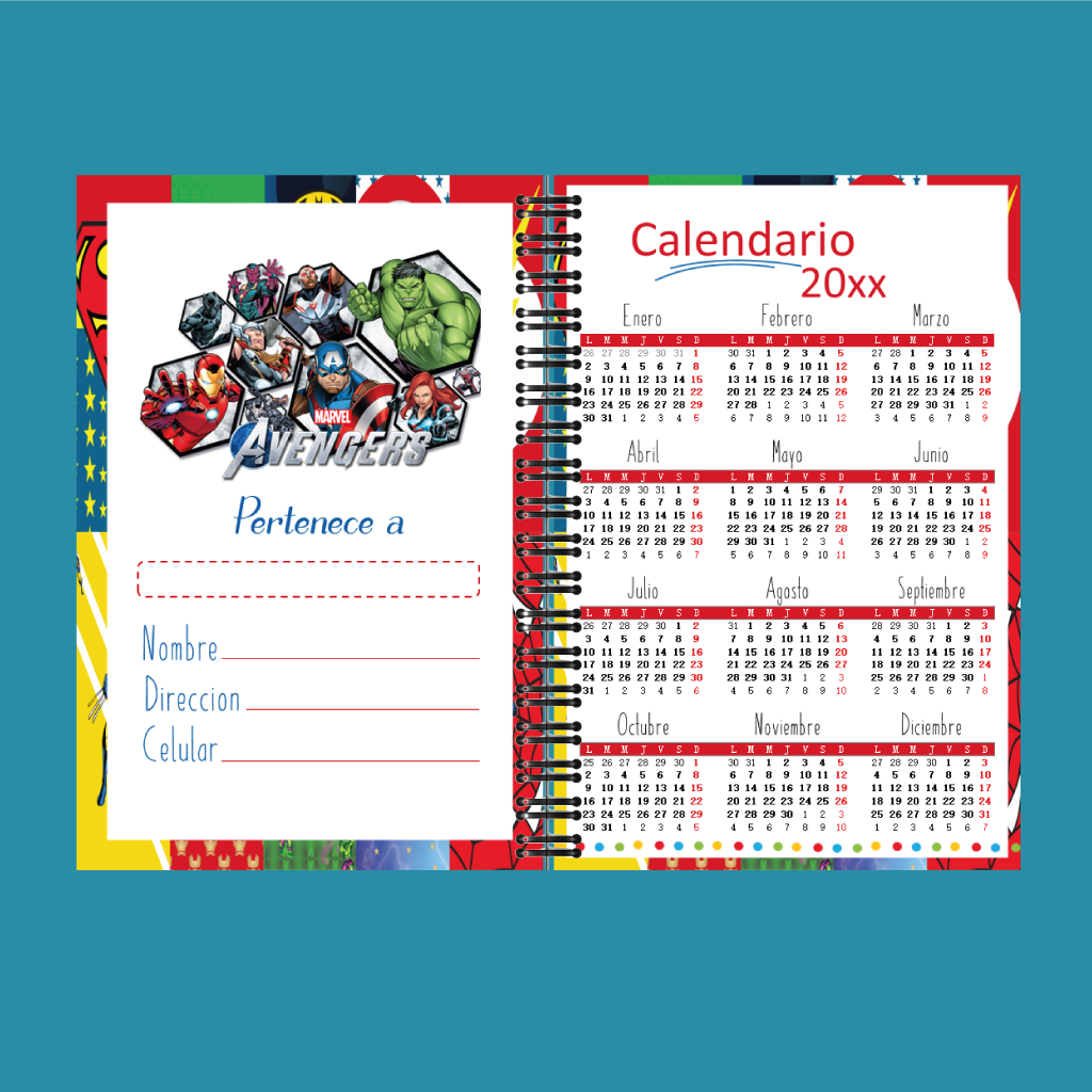 Agenda Digital Avengers Editable PPT para imprimir - Imagen 2