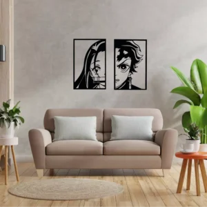 Archivo impresión 3D (STL) Tanjiro y Nezuko Kamado para Decoración de Murales.