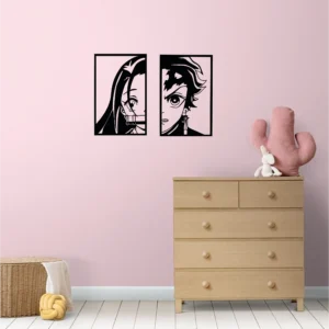 Archivo impresión 3D (STL) Tanjiro y Nezuko Kamado para Decoración de Murales.