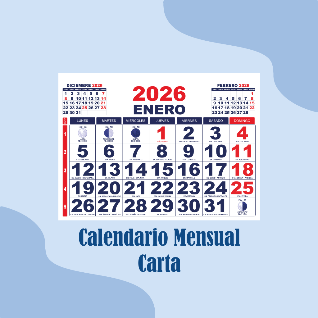 9 Calendarios Digitales en PDF para imprimir 2026 - Chilenos - Imagen 5