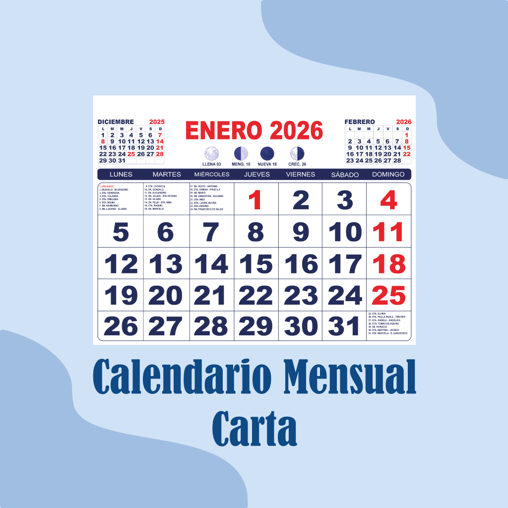 9 Calendarios Digitales en PDF para imprimir 2026 - Chilenos - Imagen 6