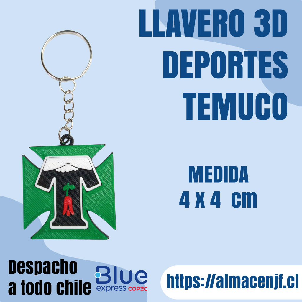 Llavero 3D Deportes Temuco – Impresión 3D - Producto Físico