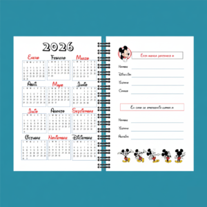 Agenda Digital MICKEY Y MINNIE 2026 Editable Power Point