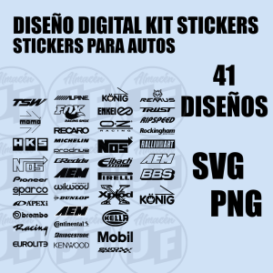 DISEÑO DIGITAL KIT STICKERS – 41 STICKERS AUTO